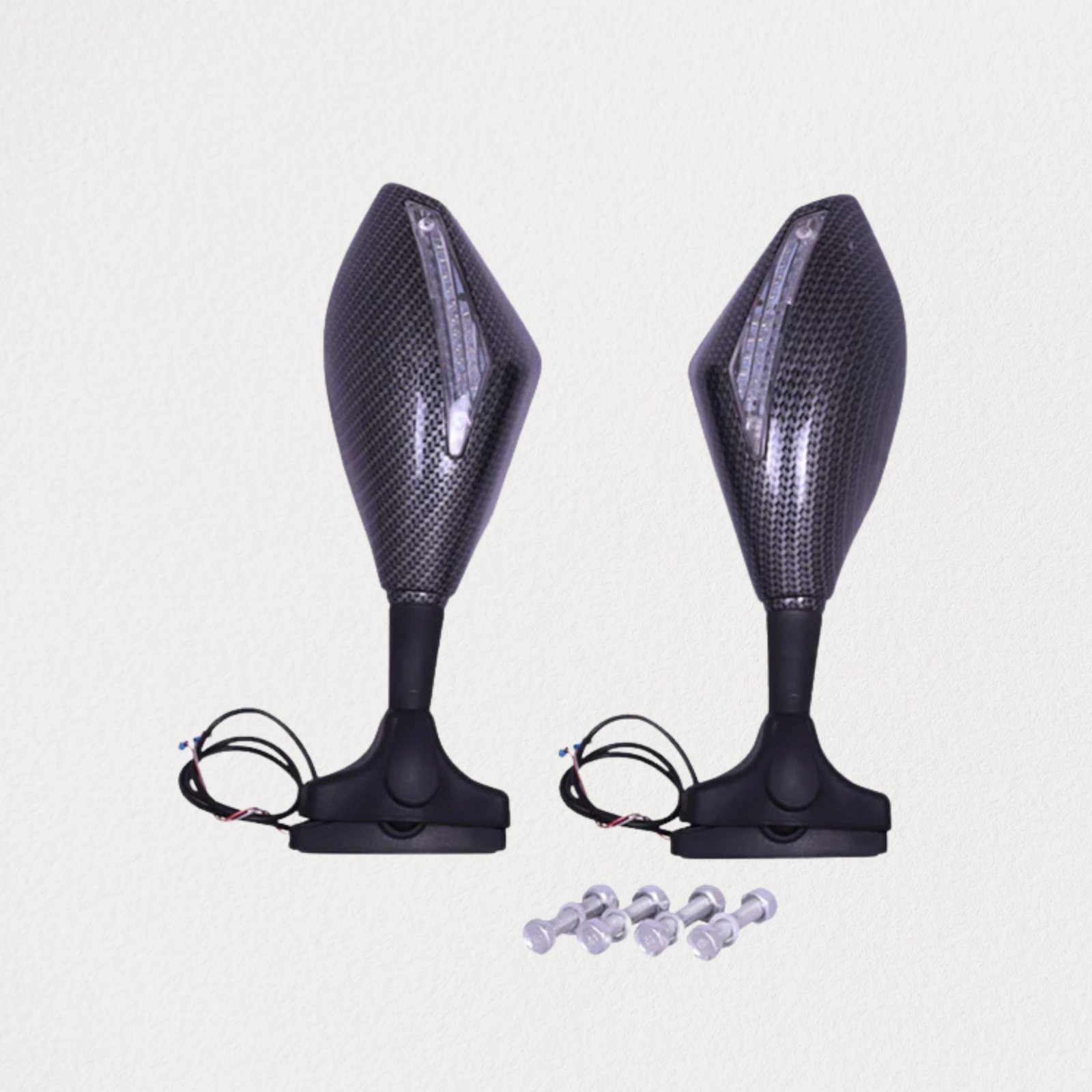 MIRROR WITH LED INDICATOR CARBON